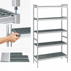 Thumbnail image #3 for Fermod Fermostock 5R35A83 5-Tier Starter Polymer Shelving Unit, 83"H x 35"W x 14"D, Anodized Aluminum