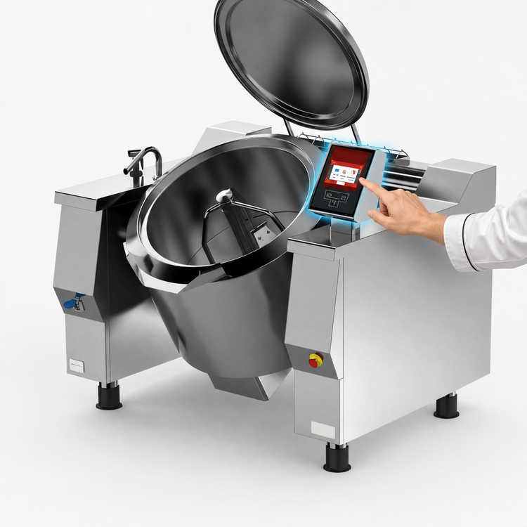 Product image #3 for Cucimix UCBTG048V1 Gas Tilting Skillet Braising Pan - 48 Gallon Capacity