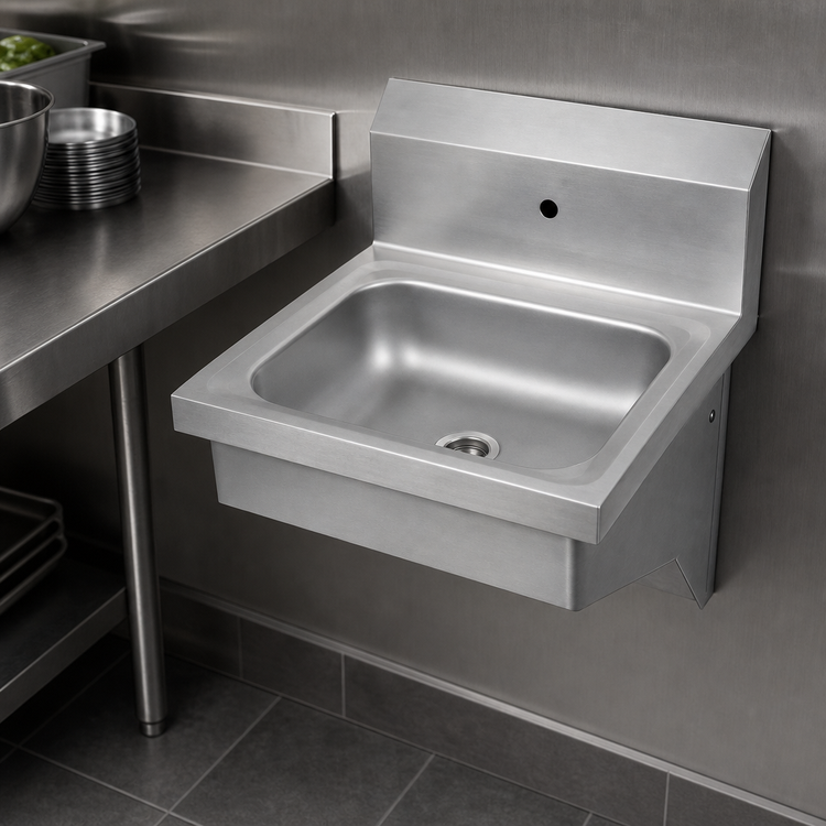 Product image #3 for John Boos Pro-Bowl Wall-Mount Stainless Steel Hand Sink with 14-Inch x 10-Inch x 5-Inch Bowl