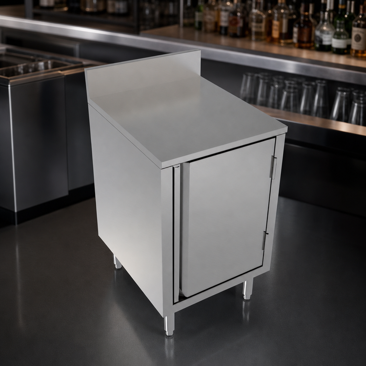 Product image #4 for BK Resources Well Series Flat Top Stainless Steel Underbar Cabinet, 18 x 21 Inches
