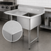 Thumbnail image #3 for Elite Heavy-Duty One-Compartment Stainless Steel Sink with Left Drainboard, 24 x 24 x 14 Inch Bowl