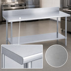 Thumbnail image #3 for Duke Manufacturing 316-2430-5R Stainless Steel Work Table, 16-Gauge 300 Series Top, 5-Inch Riser, Galvanized Undershelf, 30 x 24 Inches