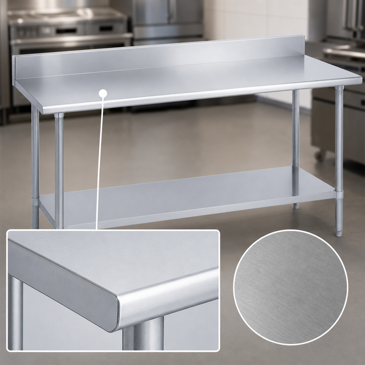 Product image #3 for Duke Deluxe 16-Gauge 300 Series Stainless Steel Work Table with 5-Inch Riser, 30 x 24 Inches