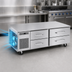 Thumbnail image #3 for Randell 72-Inch 4-Drawer Refrigerated Chef Base Equipment Stand, Left-Mounted Self-Contained R290, 6-Inch Pan Capacity