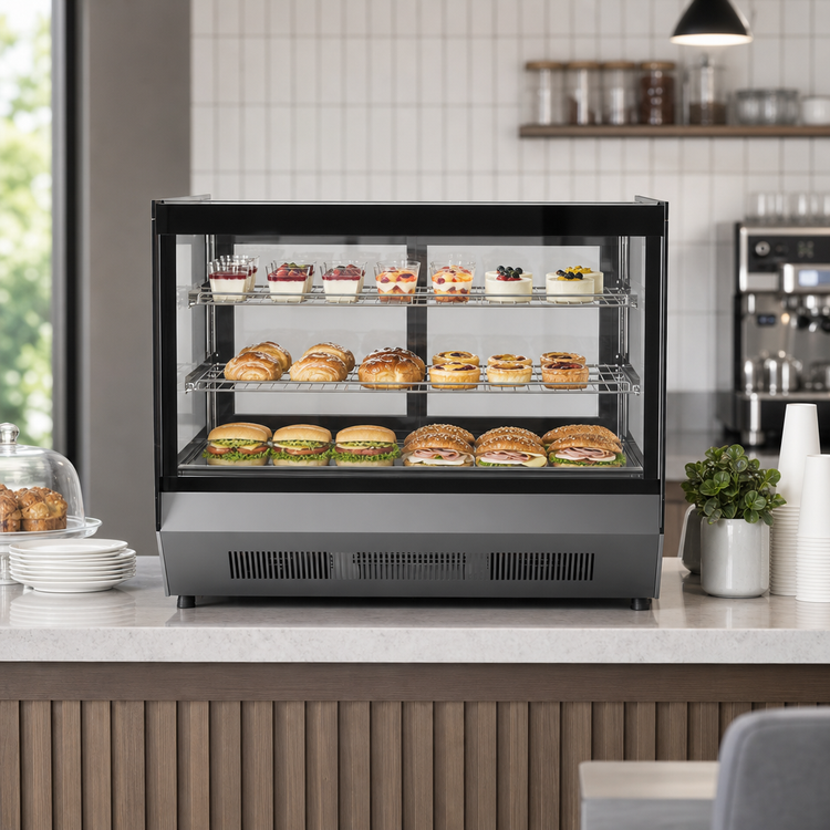 Product image #4 for Atosa CRDS-42 Countertop Refrigerated Display Case, Straight Front Glass, 4.2 Cu. Ft.