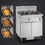 Thumbnail image #3 for Imperial (Middleby) IFSSP350E Triple-Tank Electric Floor Fryer, 50 lb. Each, Built-In Filter, Thermostatic Controls