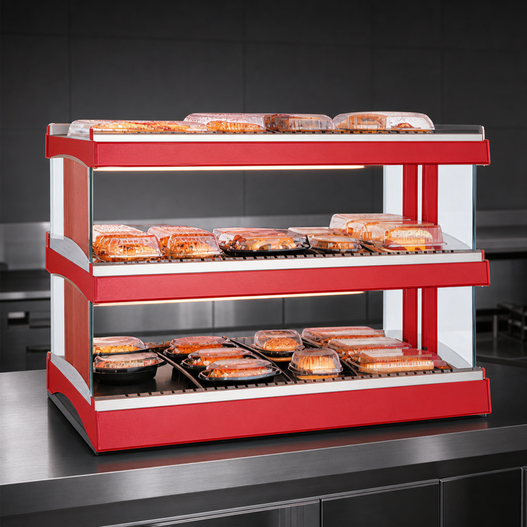 Product image #3 for Hatco Glo-Ray Designer Horizontal 27-Inch Countertop Hot Food Display Warmer with Dual Heated Glass Shelves