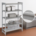 Thumbnail image #4 for Cambro Camshelving Premium 4-Tier Stationary Starter Polymer Shelving Unit, 24 x 24 x 72 Inches, Mixed Vented/Solid Shelves, Speckled Gray