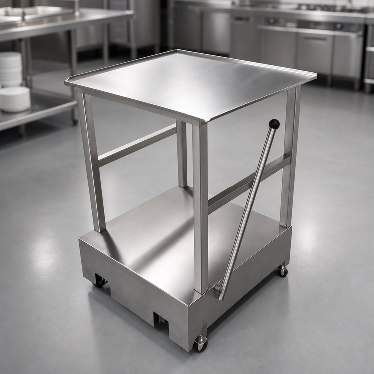 Product image #3 for Bizerba Mobile Stainless Steel Slicer Equipment Stand with Fixed Bottom Shelf, 26 x 24 x 31.5 Inches