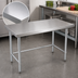 Thumbnail image #3 for BK Resources 72 Inch x 18 Inch Open Base Flat Top Stainless Steel Work Table