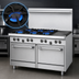 Thumbnail image #3 for Garland US Range U-Series 48-Inch Natural Gas Restaurant Range with 4 Open Burners, 24-Inch Griddle, and 2 Space-Saver Ovens