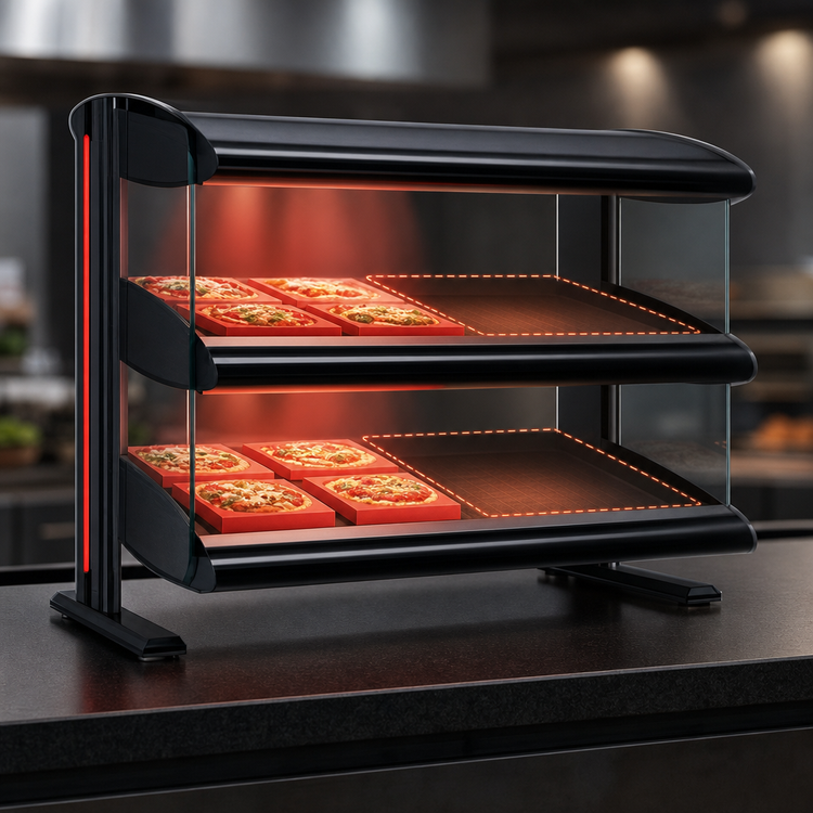 Product image #3 for Hatco Spot On 30-Inch Countertop Horizontal Dual Shelf Heated Zone Merchandiser Warmer