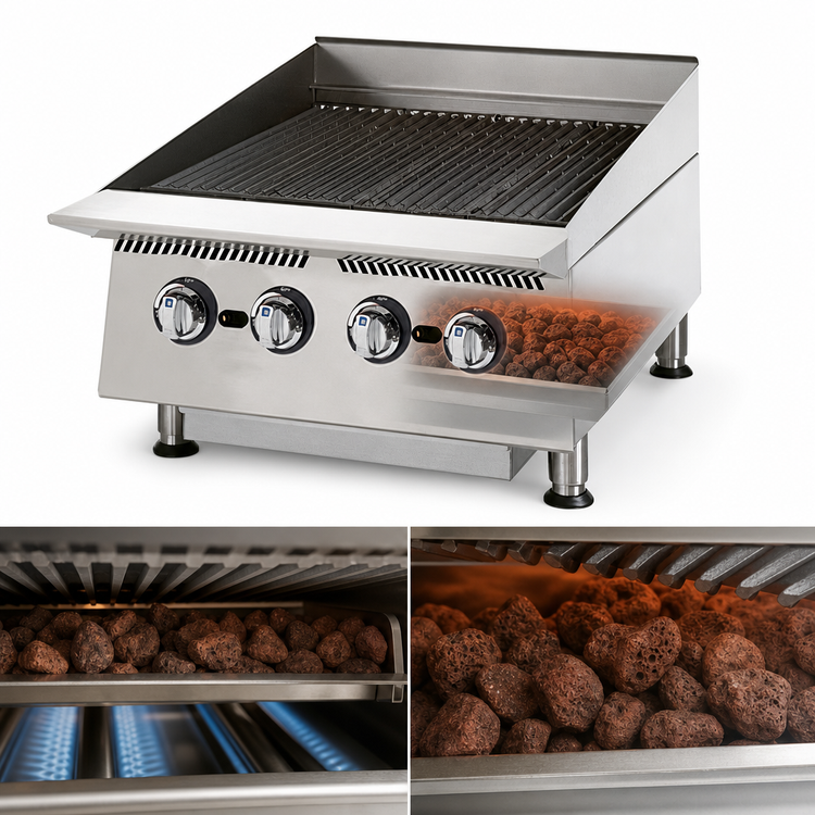 Product image #3 for Ultra-Max 24-Inch Lava Rock Gas Charbroiler with Manual Controls