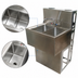 Thumbnail image #4 for BK Resources Slim-Line Two-Compartment Stainless Steel Underbar Sink with Right Drainboard, 36