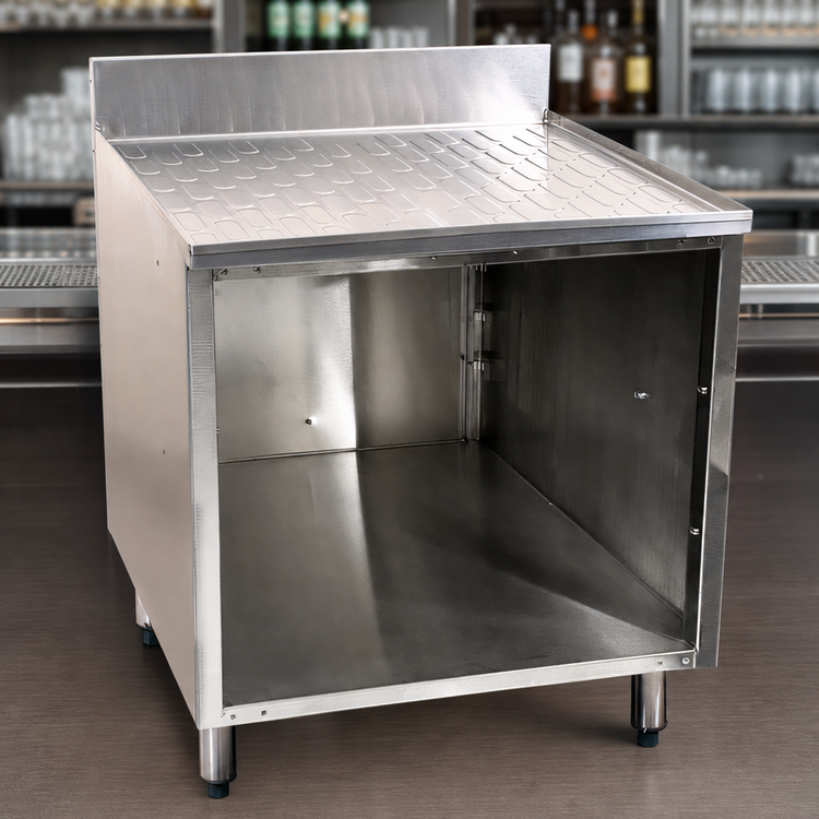 Product image #3 for CHOICE by Glastender 36-Inch Open Front Underbar Drainboard Cabinet, 19-Inch Deep, Doorless