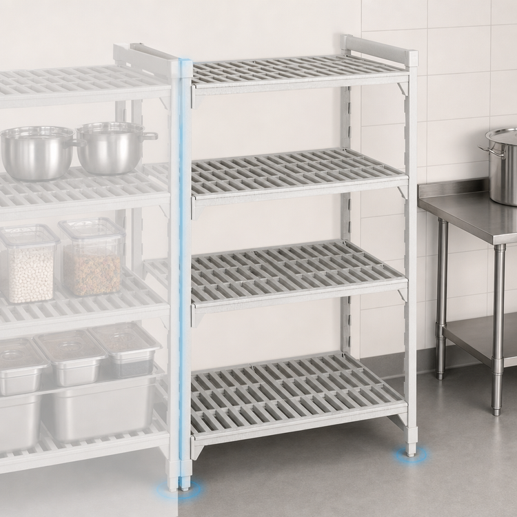 Product image #4 for Cambro Camshelving Premium 24 x 42 x 84 Inch 4-Tier Vented Add-On Polymer Shelving Unit