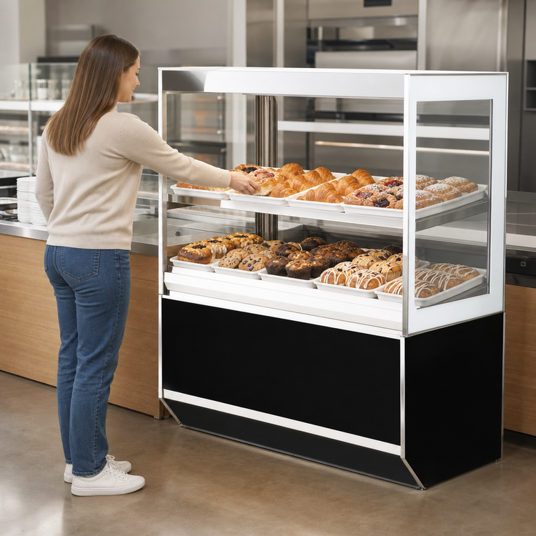 Product image #3 for Federal Industries Italian Glass Series Self-Service Non-Refrigerated Pastry Display Case, 60 Inch Wide, 2-Tier, Floor Model