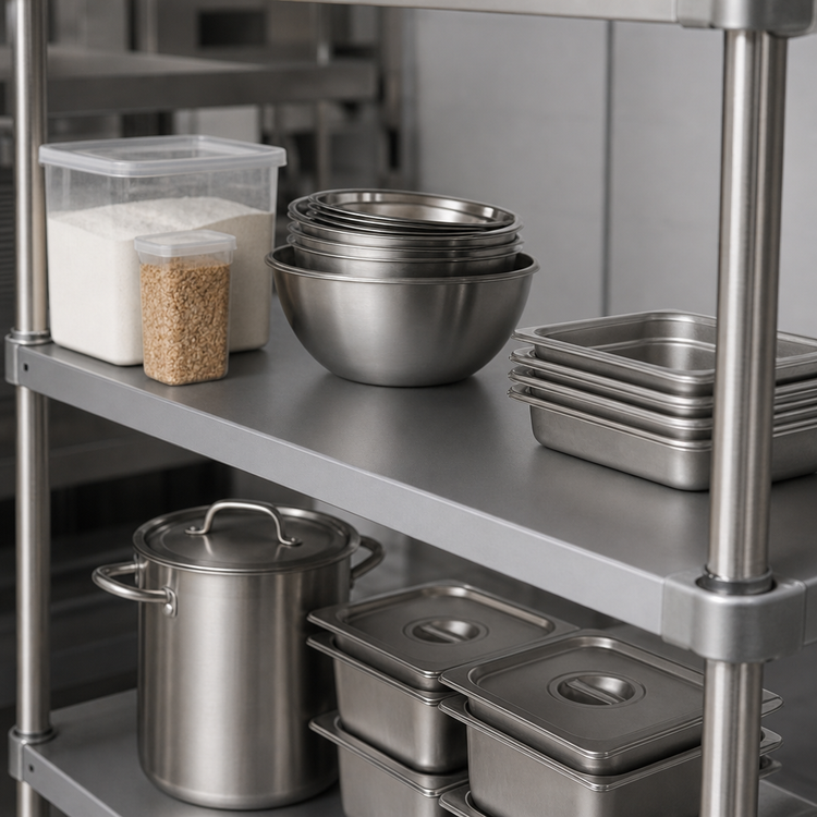 Product image #4 for Eagle Quik-Set 42" x 18" Solid Flat Shelf with Marine Edge, Gray Epoxy Finish