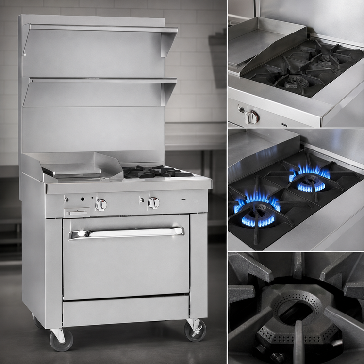 Product image #3 for Southbend Platinum 36-Inch Heavy Duty Gas Range with 2 Open Burners, 24-Inch Griddle, and Standard Oven