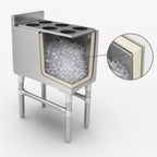 Thumbnail image #3 for John Boos UBIB-2112-X 12-Inch Wide Insulated Stainless Steel Underbar Ice Bin with 6 Bottle Openings and 3-Inch Backsplash