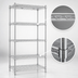 Thumbnail image #3 for Eagle Group 5-Tier Stationary Chrome-Plated Wire Starter Shelving Unit, 36W x 18D x 74H
