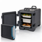 Thumbnail image #4 for Cambro 1318CC615 Stackable Insulated Combo Carrier for 13 x 18-Inch Pans, Polyethylene, Removable 270° Door