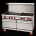 Thumbnail image #3 for American Range 60-Inch Gas Restaurant Range with 36-Inch Griddle, 4 Open Burners, Convection Oven, and Standard Oven