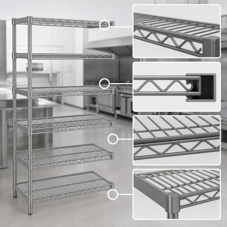 Product image #3 for Eagle Valu-Master 42 x 18 x 86-Inch 5-Tier Add-On Wire Shelving Unit, Pewter Gray Epoxy Finish