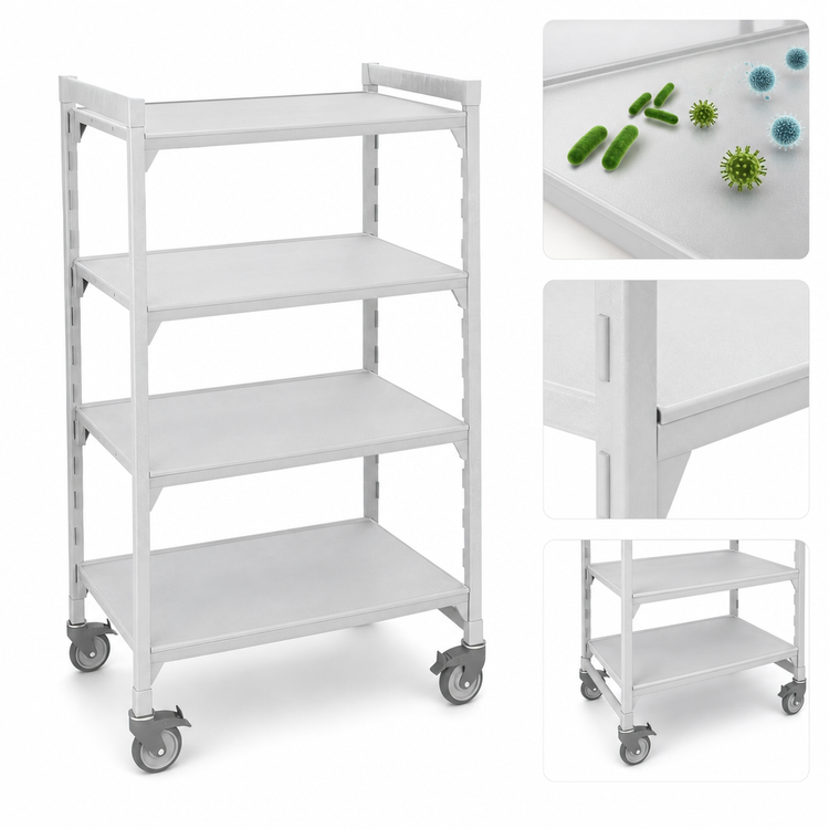 Product image #4 for Cambro Camshelving Premium 4-Shelf Solid High Density Mobile Starter Unit, 21 x 60 x 75-1/4 Inches