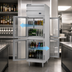 Thumbnail image #3 for Beverage-Air P-Series One-Section Pass-Thru Refrigerator with 4 Half-Glass Doors, Top-Mounted Self-Contained Refrigeration