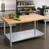 Thumbnail image #3 for John Boos HNS21 120-Inch Wood Top Work Table with Northern Hard Rock Maple Top, Galvanized Base, and Adjustable Undershelf