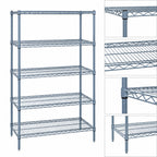 Thumbnail image #3 for Quantum WR63-2448GY-5 Wire Shelving Starter Unit, 48"W x 24"D x 63"H, 5 Shelves, Gray Epoxy