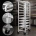 Thumbnail image #4 for Channel Manufacturing All-Welded Aluminum End-Load Platter Rack, Holds 10 x 12.5-Inch Platters, 5-Inch Casters