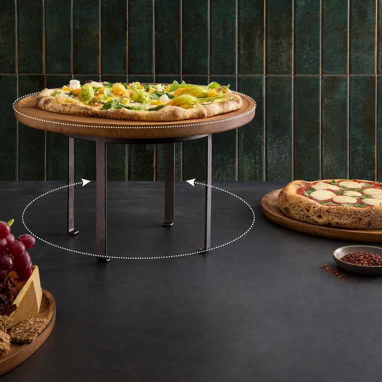 Product image #3 for American Metalcraft Loft Collection 9-Inch Round Rustic Wrought Iron Pizza Stand