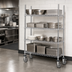 Thumbnail image #3 for Advance Tabco 4-Shelf 18 x 60 Inch Chrome Wire Mobile Cart with Rubber Casters