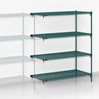 Thumbnail image #4 for Metro Super Erecta AA366K3 Add-On Wire Shelving Unit, 60W x 18D x 63H, 4 Shelves, Green Epoxy-Coated