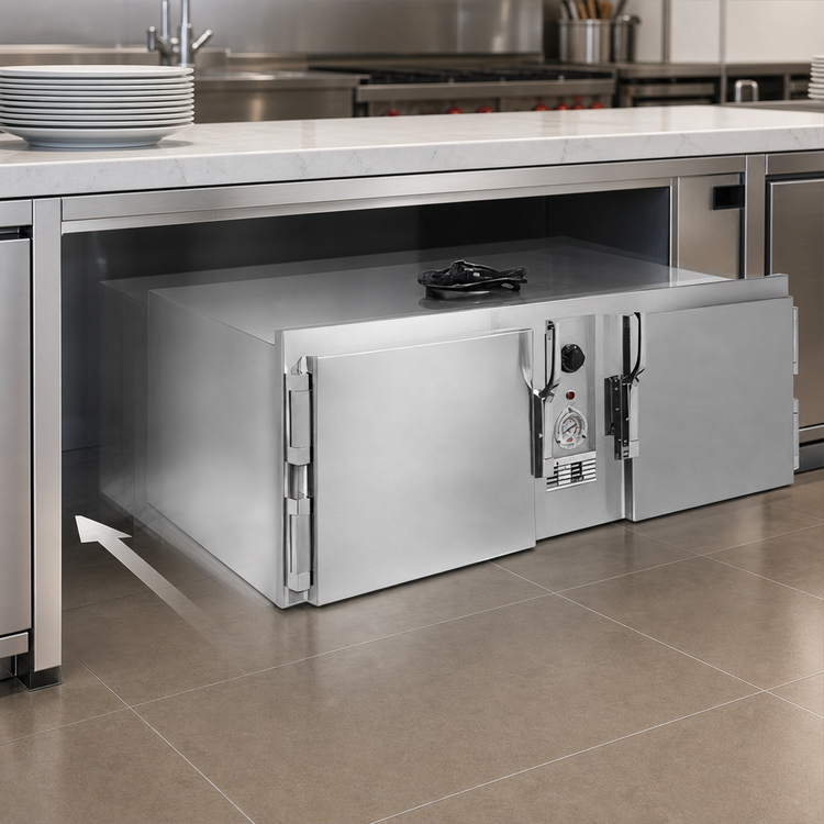 Product image #3 for Atlas Metal HB-5 Undercounter Slide-In Heated Base with Hinged Doors