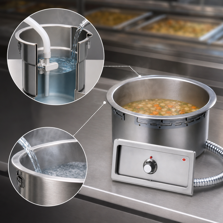 Product image #3 for Wells SS-8TDUIAF 7 Quart Round Drop-In Auto-Fill Food Warmer, 208/240V