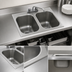 Thumbnail image #3 for Eagle Group Two-Compartment Self-Rimming Drop-In Stainless Steel Sink with 16 x 20 x 8-Inch Bowls, Faucet, and Basket Drains