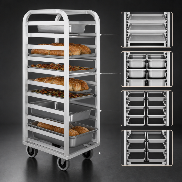 Product image #3 for Lifetime Series Universal Roll-In Refrigerator Rack, 21-1/2 x 26 x 64 Inch, Aluminum, End Load