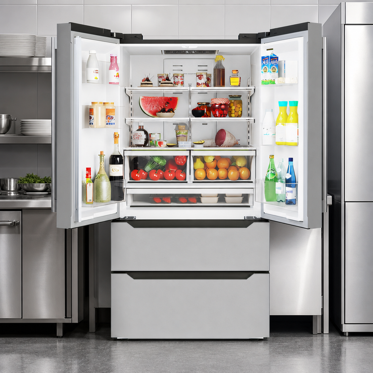 Product image #3 for KoolMore 22.5 Cu. Ft. French Door Refrigerator with Bottom Freezer, Stainless Steel
