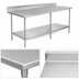 Thumbnail image #3 for John Boos Stallion 108-Inch x 30-Inch Stainless Steel Top Work Table with 5-Inch Backsplash and Galvanized Undershelf