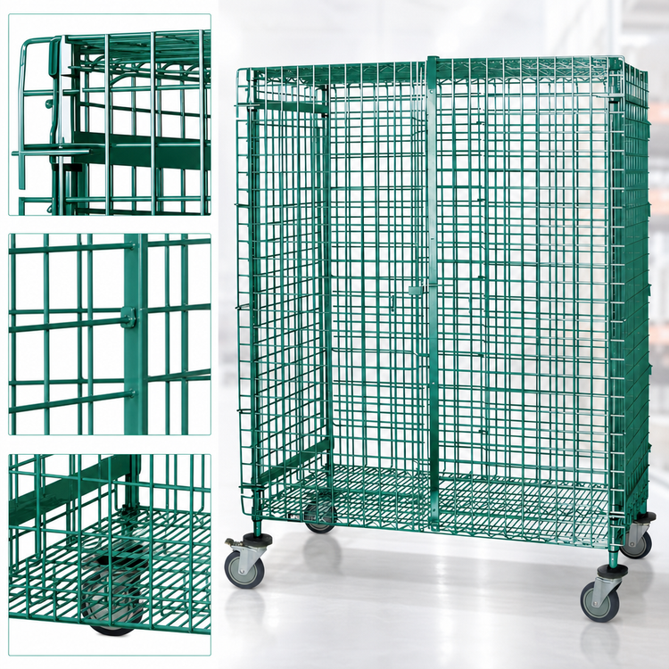 Product image #3 for Quantum M2436-69SECP Mobile Security Unit, 36 x 24 x 69 Inches, Green Epoxy Finish
