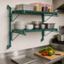 Thumbnail image #3 for Quantum Cantilever Double Shelf Wall-Mount Wire Shelving Unit, 48 x 21 Inches, Green Epoxy