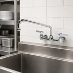 Thumbnail image #3 for Serv-Ware WF12-CWP Wall-Mount Pre-Rinse Faucet, 8-Inch Centers, 12-Inch Swing/Swivel Spout