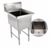 Thumbnail image #3 for John Boos Floor-Mounted Stainless Steel Mop Sink with 20 x 16 x 12 Inch Single Compartment and 10 Inch Boxed Backsplash