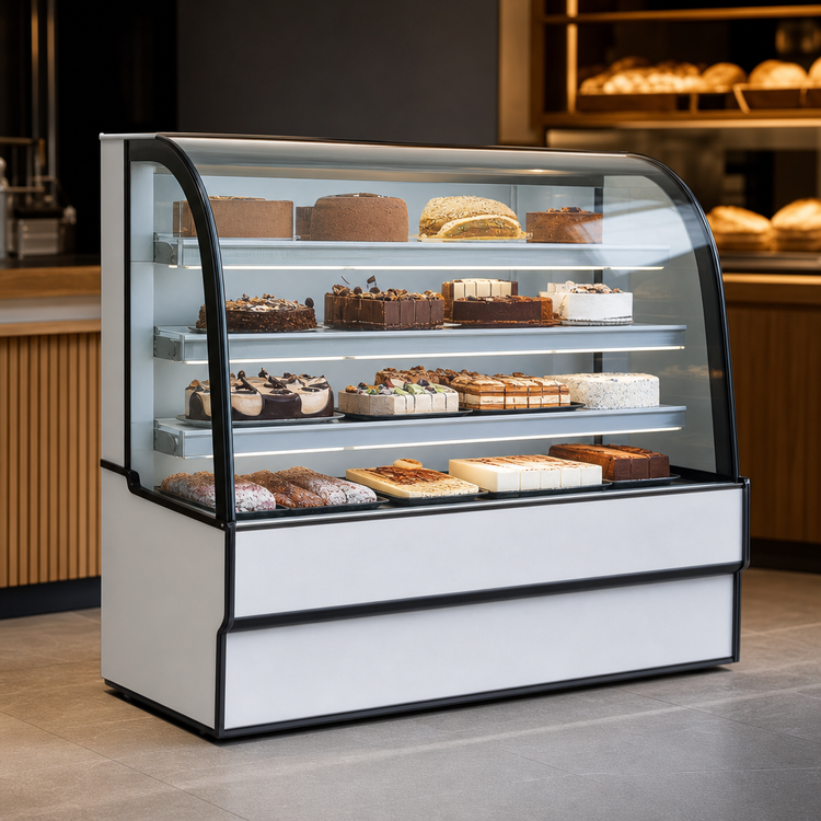 Product image #3 for Curved Glass Refrigerated Bakery Display Case, 36.13-Inch Wide, 48-Inch High, Self-Contained