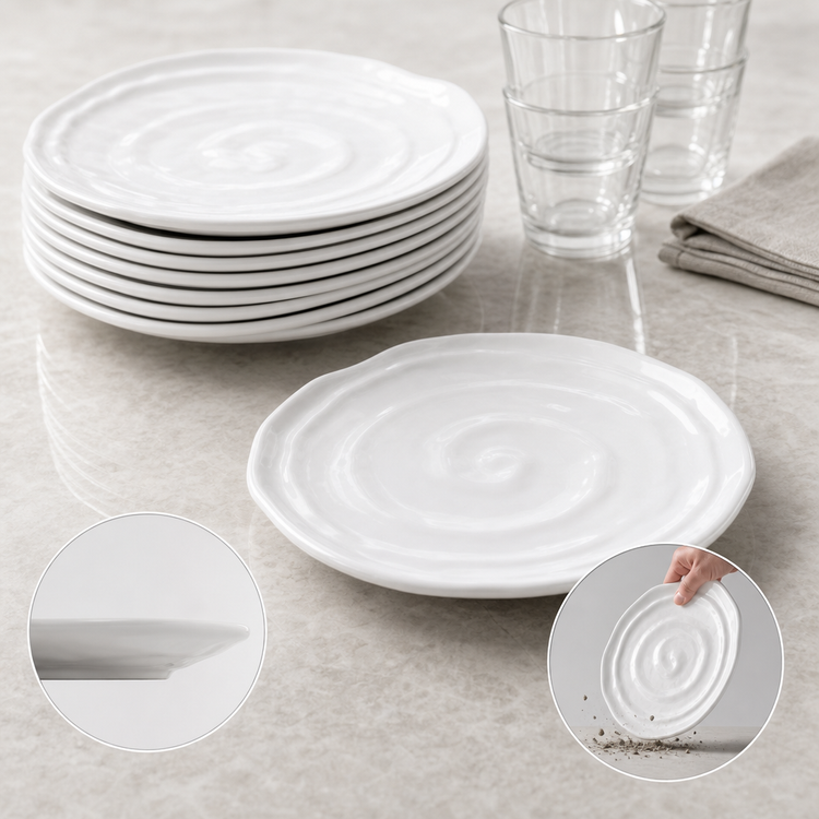 Product image #4 for Ardesia Selena 9-Inch White Triangular Melamine Plate