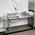 Thumbnail image #3 for BK Resources 48-Inch Straight Soiled Dish Table with Left-Side Sink, Pre-Rinse Faucet, and Galvanized Legs
