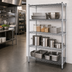 Thumbnail image #3 for Steel Works Stainless Heavy Duty 4-Tier Chrome Wire Shelving Unit, 24 x 30 x 74 Inches